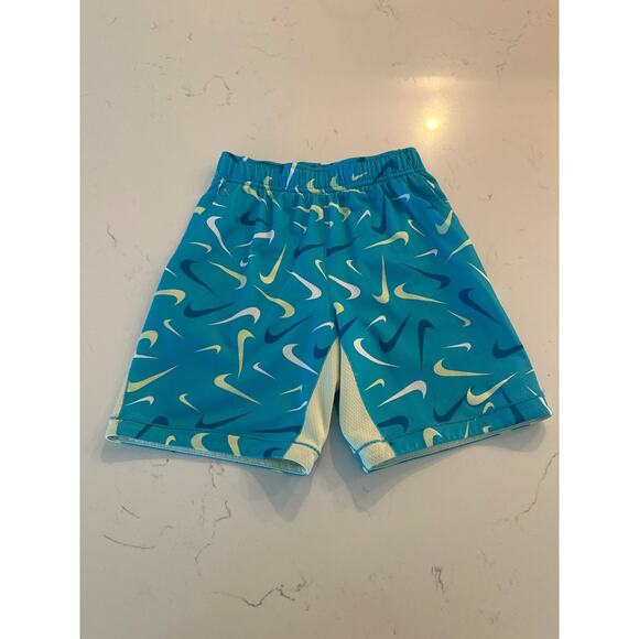 Nike Blue Green Logo Athletic Shorts Size Youth Small (8) - Picture 1 of 3